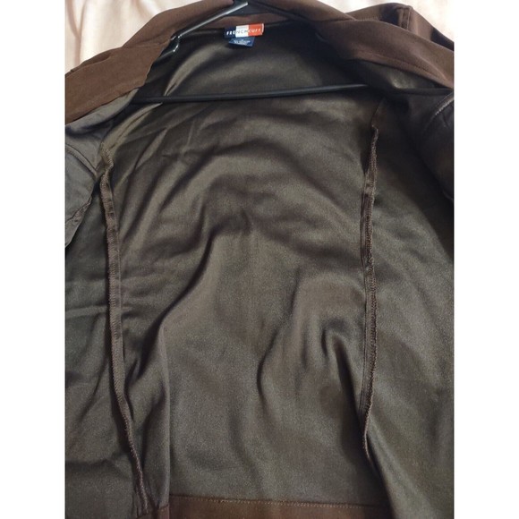 French Kuff Top Size 12 Brown Button down Collar Long Sleeve Thick - Picture 8 of 9